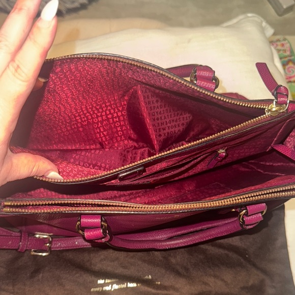 Kate Spade Raspberry Satchel Bag with Structured Design - Picture 4 of 8